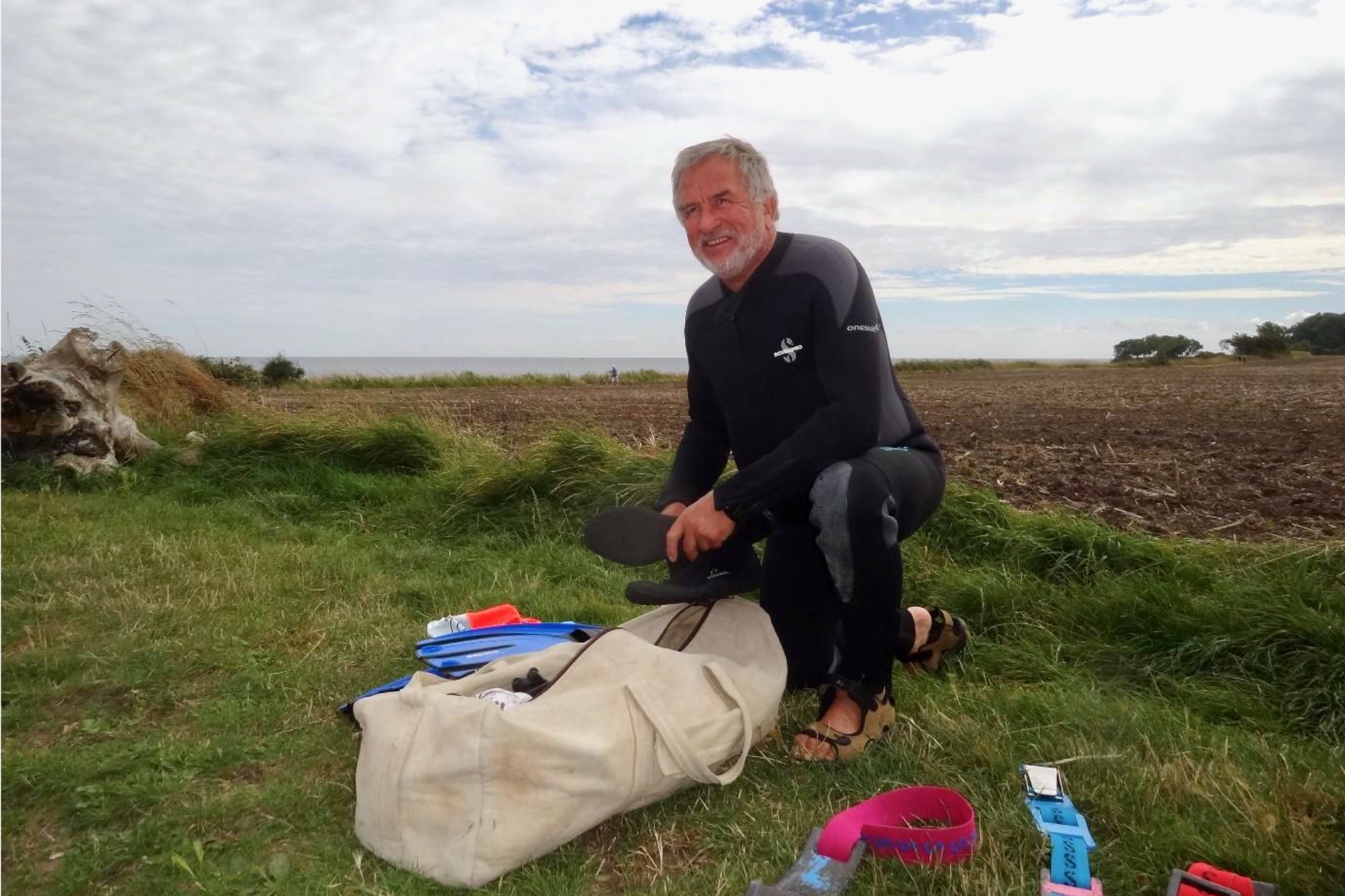 Uwe Morgenroth bei einem Tauchgang 2015 auf Fehmarn. Foto: privat